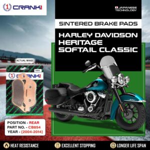 Sintered Brake Pads For Harley DavidsonŒæHeritage Softail Classic (2004-2014) - Rear - CB854 - 1 Set