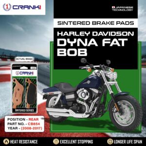 Sintered Brake Pads For Harley DavidsonŒæDynaŒæFat Bob (2008-2017) - Rear - CB854 - 1 Set