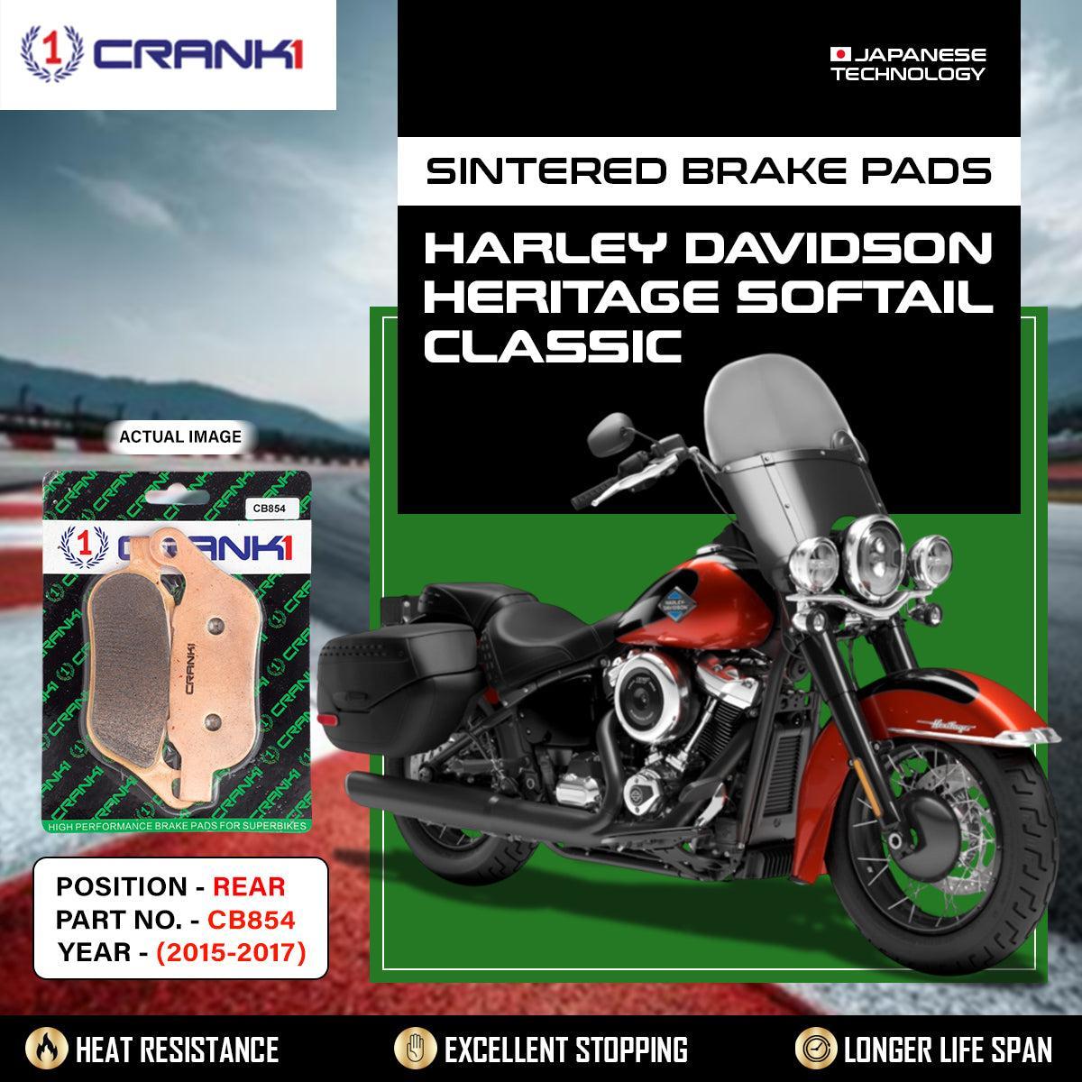 Sintered Brake Pads For Harley DavidsonξHeritage Softail Classic (2015-2017) - Rear - CB854 - 1 Set