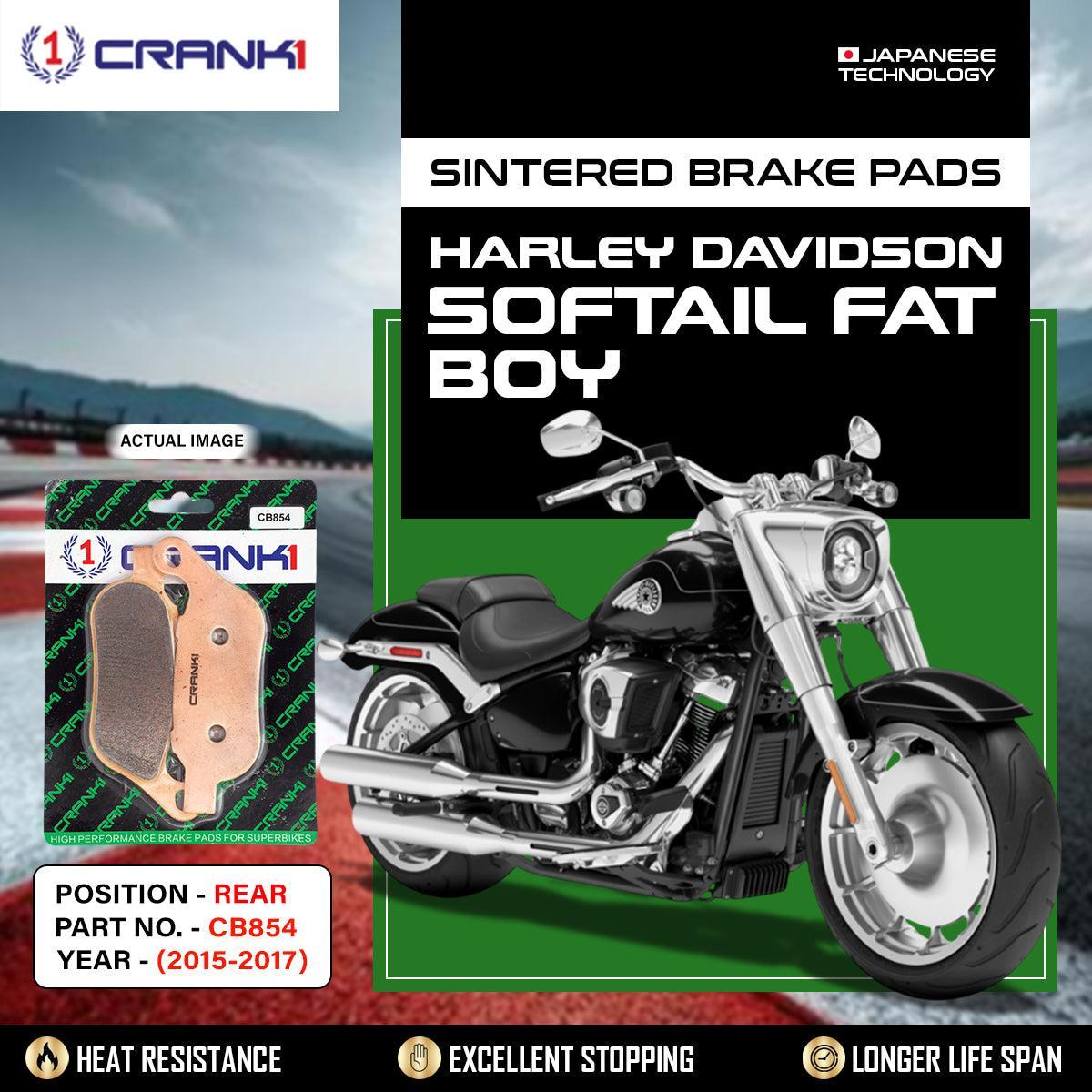 Sintered Brake Pads For Harley Davidson SoftailξFat Boy (2015-2017) - Rear - CB854 - 1 Set