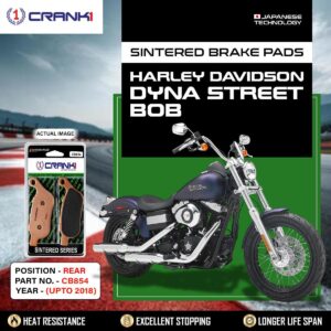 Sintered Brake Pads For Harley DavidsonŒæDyna Street Bob (Upto 2018) - Rear - CB854 - 1 Set