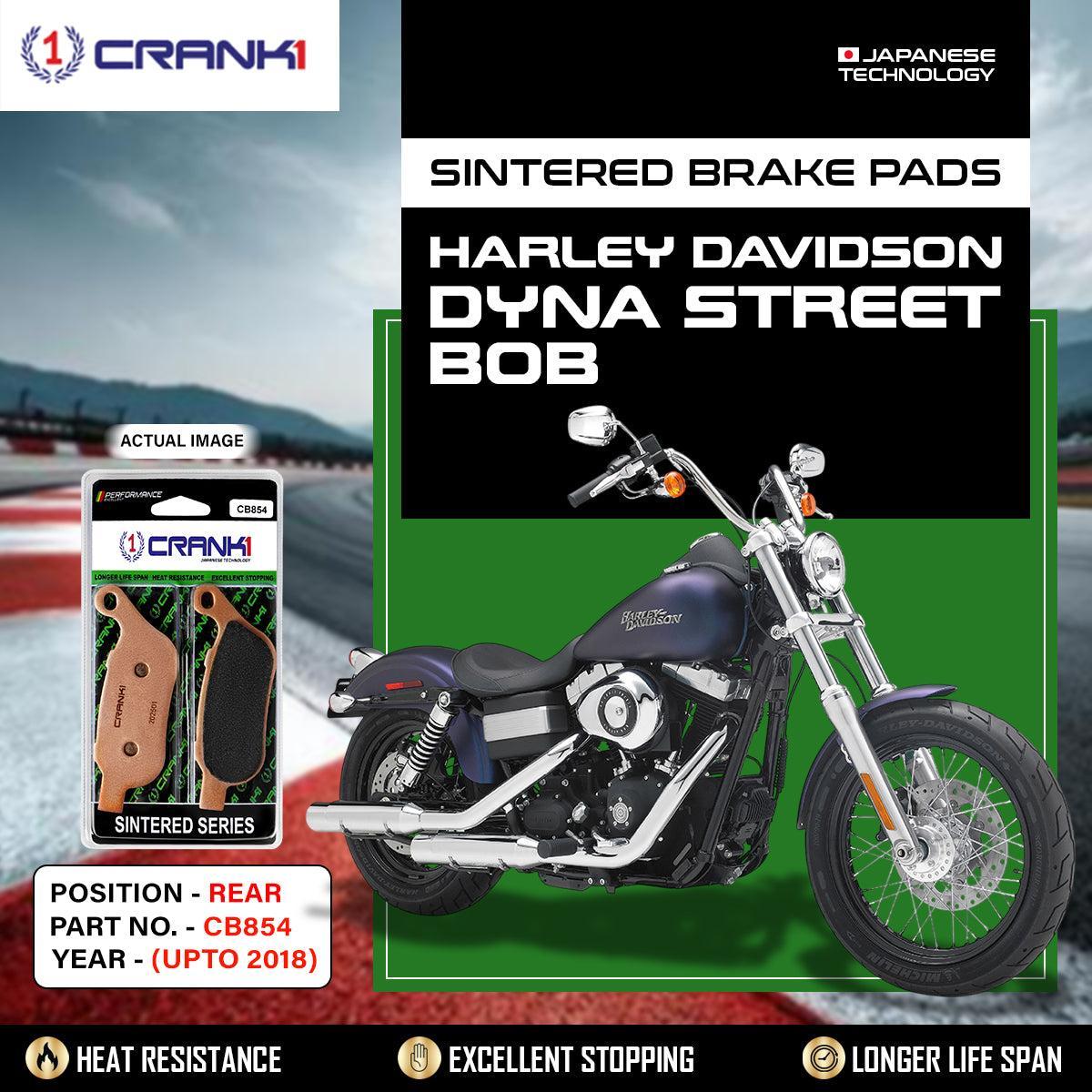 Sintered Brake Pads For Harley DavidsonξDyna Street Bob (Upto 2018) - Rear - CB854 - 1 Set