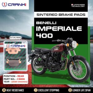 Sintered Brake Pads For Benelli Imperiale 400 (2020 Onwards) - Rear - CB896 - 1 Set