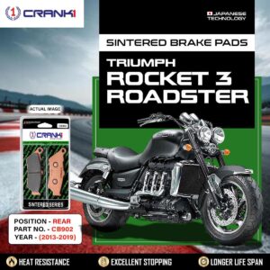 Sintered Brake Pads For Triumph Rocket 3 Roadster (2013-2019) - Rear - CB902 - 1 Set